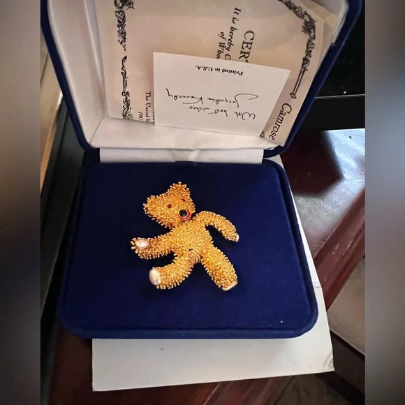 Camrose & Kross Teddy Bear Brooch - Picture 1 of 4